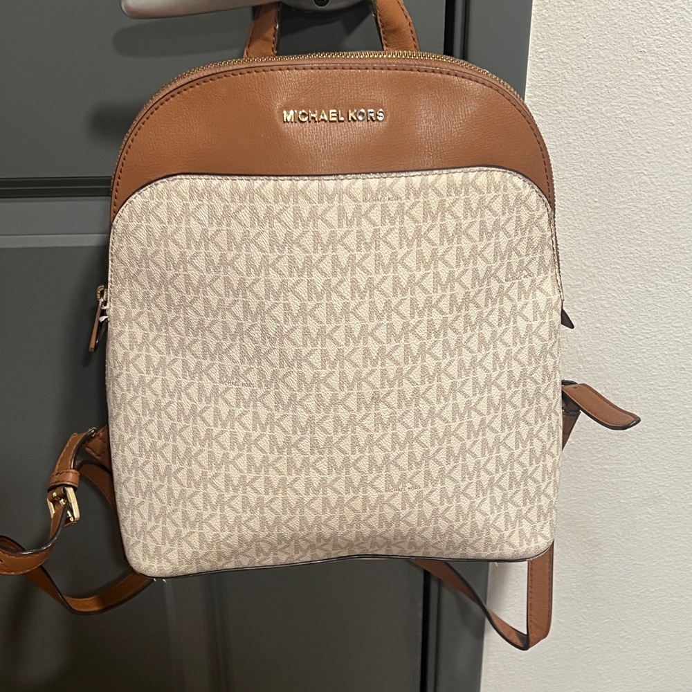 66. Michael Kors Brown and Cream Women's Backpack